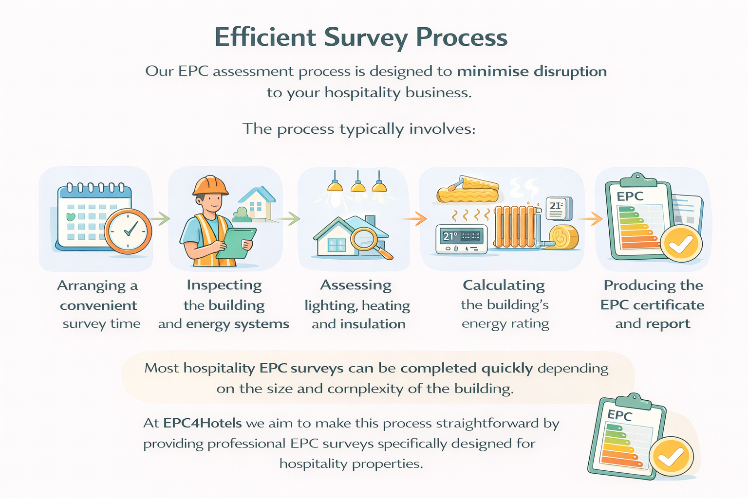 Efficient hospitality energy assessment process